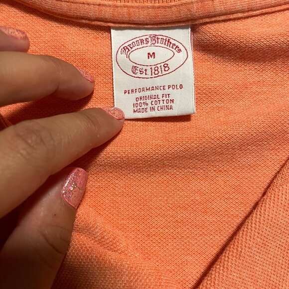 Brooks Brothers Performance Polo Orange - Picture 2 of 3